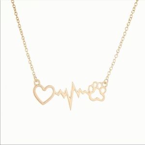 ✨PAW PRINT HEARTBEAT NECKLACE W/FREE 🎁 U PICK!